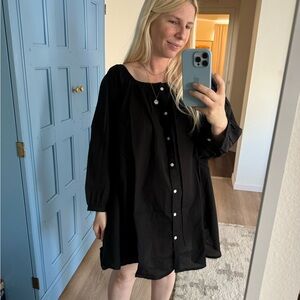 Black Button-Down Dress